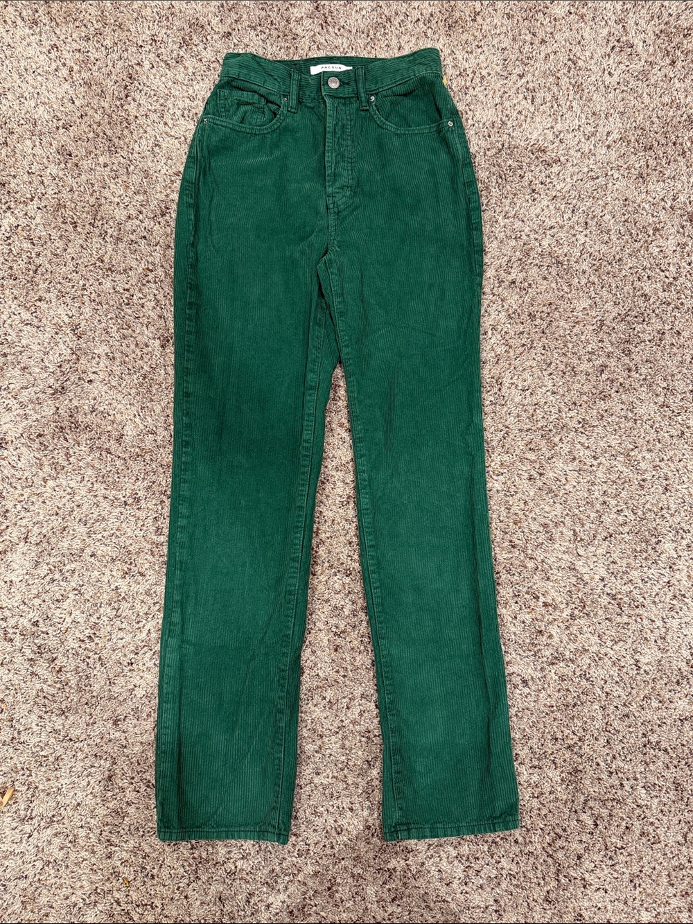 PacSun Green Corduroy High-Waist Dad Jeans